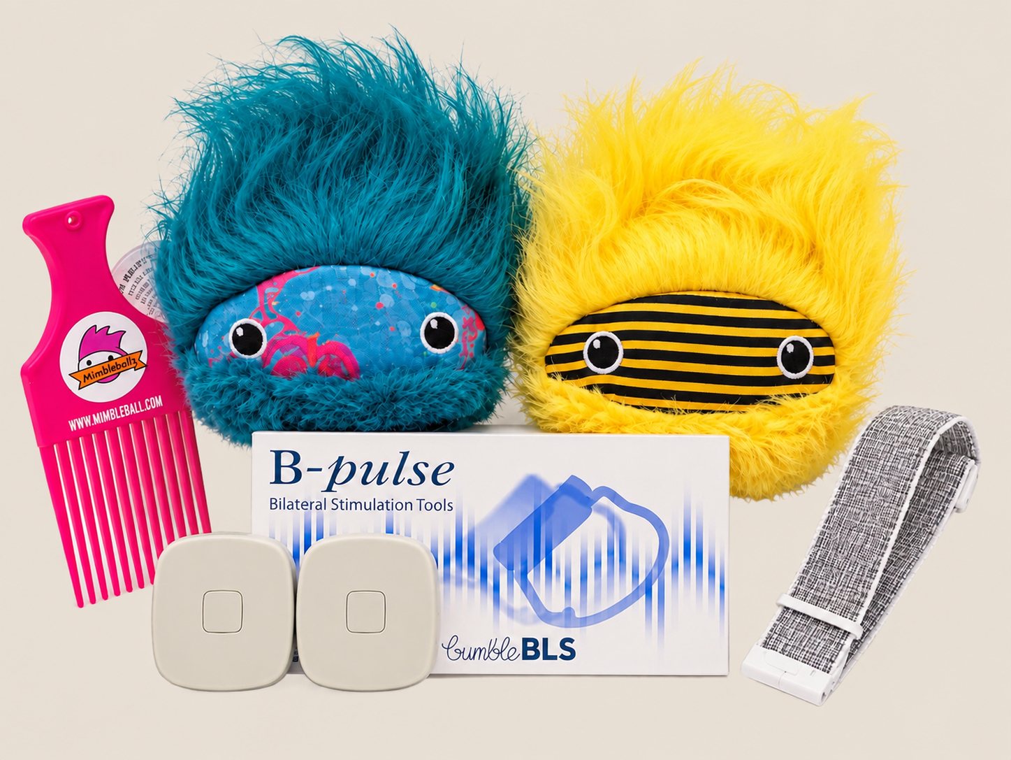 Mimble BLS: B-Pulse Bilateral Stimulation Tools with Mimbleball Cases